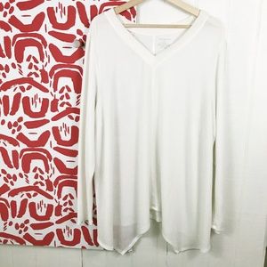 Lane Bryant V-Neck Asymmetric Swing V-Neck Blouse